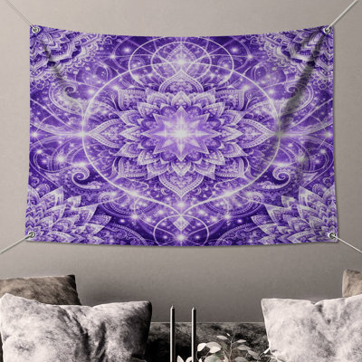 Intricate Purple Mandala Wall Tapestry - Mandala Wall Decor