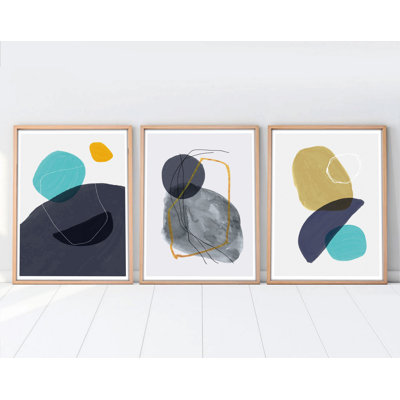 Élégantes peintures décoratives en panneau de fibres à densité moyenne (3 pièces), 8 x 12 pouces chacune | 100% panneau de fibres à densité moyenne avec une épaisseur de 0,1 pouce et 100% des cadres en bois massif avec une épaisseur de 1 pouce | Parfait pour le salon, la chambre à coucher et le bureau