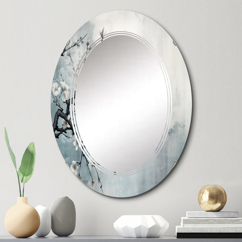Rasharkin - Miroir mural floral ovale, 30 po x 20 po