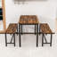 Ensemble de table à manger compacte 3 pièces pour 4 personnes - Bancs escamotables pour petits espaces-505185535