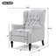 Fauteuil inclinable en tissu capitonné gris clair