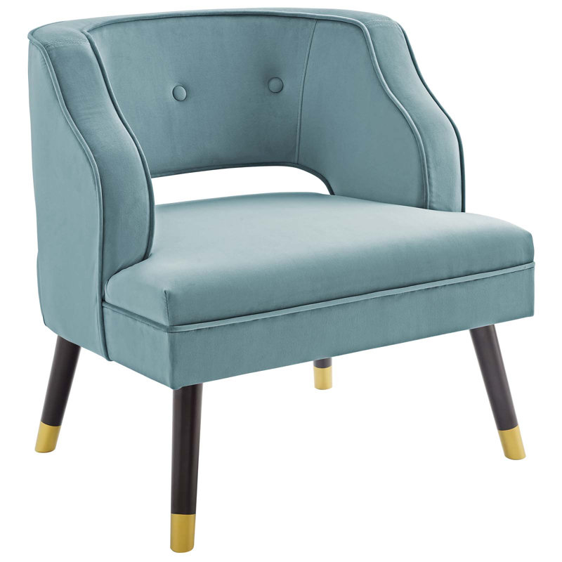 Carson Carrington Taktsberget Velvet Armchair by Modway, Light Blue