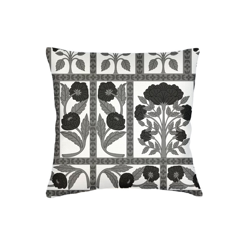 Printed Pillows Linen Floral Euro Pillow Cover & Insert