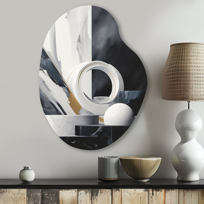 Chinita - Marble Asymmetrical Metal Wall Art, Modern Unique Shape Metal Art Print