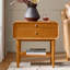 Elzena Mid-Century Modern 2-Drawer Solid Wood Veneer With Built-In Charging End Table-1279477331