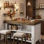 Table de bar en bois 55,12 pouces avec tablettes de rangement, table de bistro Farmhouse Home pour cuisine, bistro-574301974