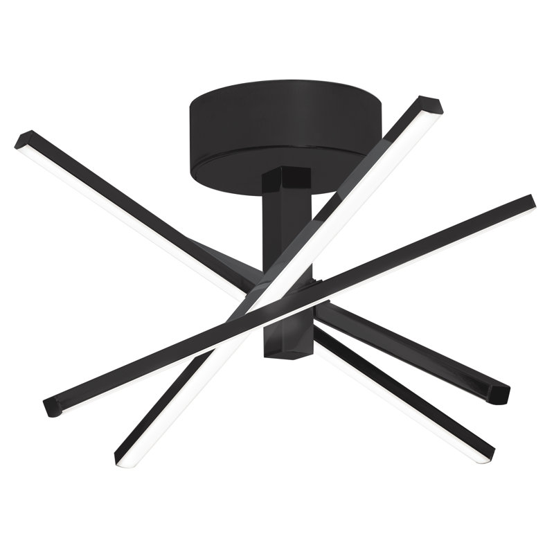 Iuturna Acrylic Semi Flush Mount, Black