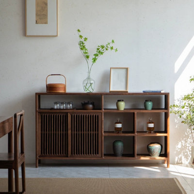 Light Luxury Black Walnut Wood Sideboards