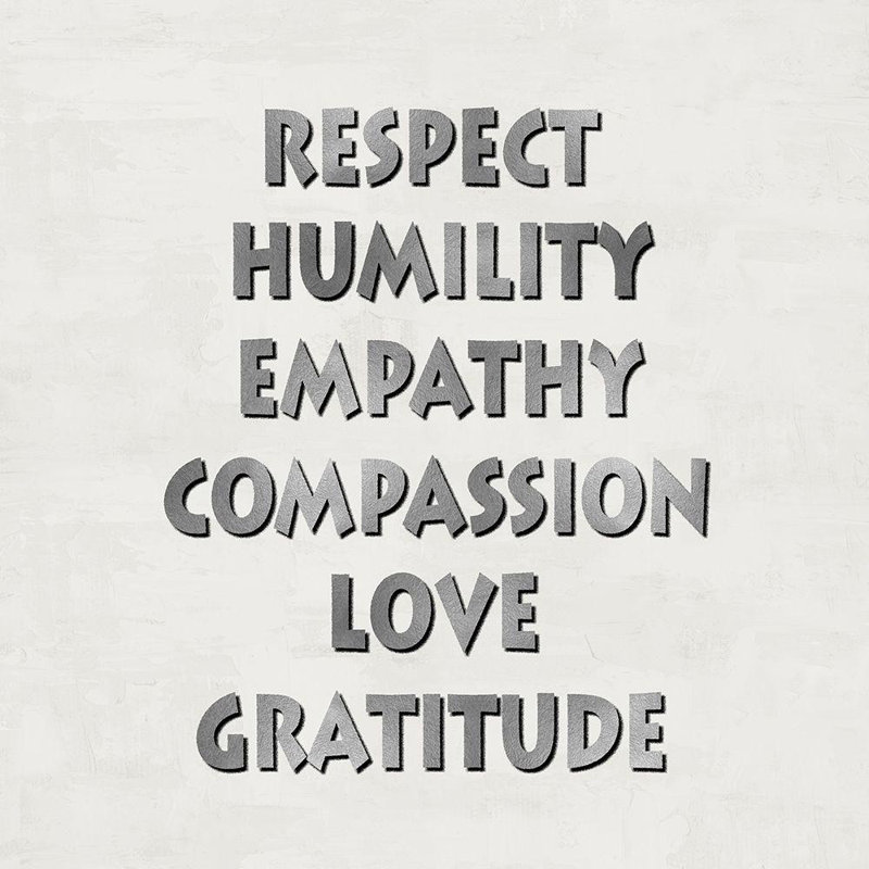 «Red Barrel Studio® MacDowell, Jamie», art sur toile tendue sous le titre «Respect Humility Empathy», H 36 po x l 36 po