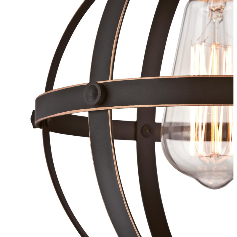 Luminaire suspendu sphère 1 lumière Genna, Bronze huilé