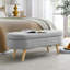 Banc de rangement repose-pieds ovale, pieds en bois d'hévéa-1100979608-1100979609