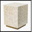 Tabouret 14 "x 14" x 18 "Capiz, crème