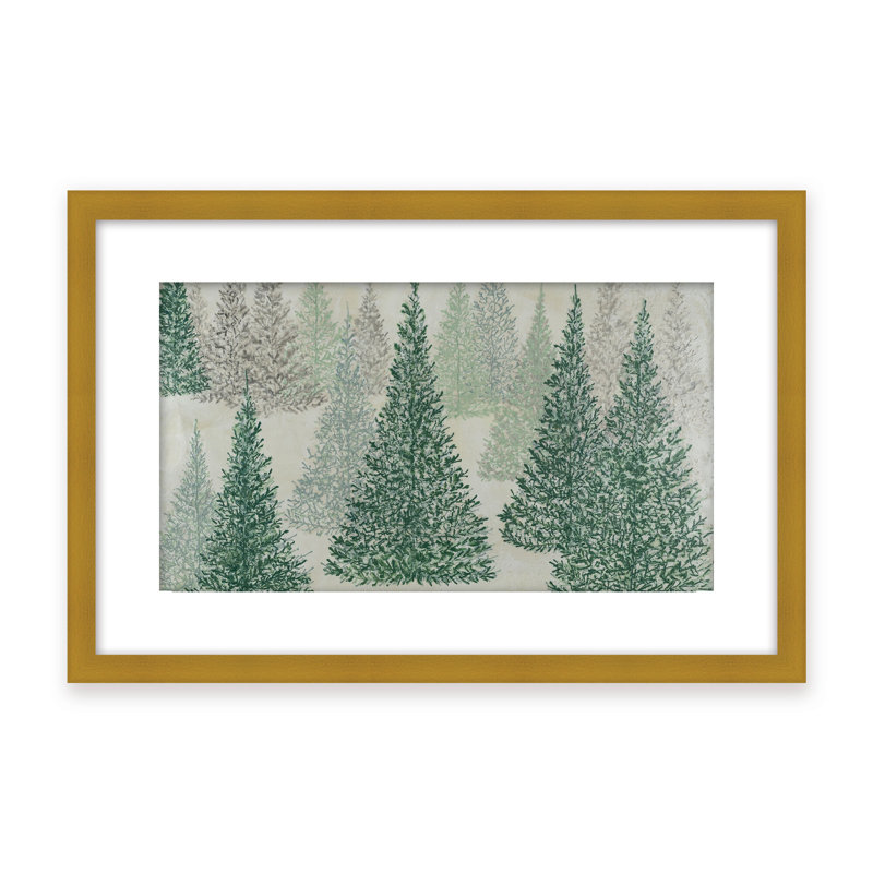 Nature Inspired "Ethereal Pines" Canvas Wall Art By Karen Biery, 16" H x 24" W x 2.375" D, Framed Canvas, Brown