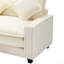 Canapé modulaire en chenille de 111 po avec deux repose-pieds amovibles, deux ports USB, deux porte-gobelets et une grande boîte de rangement pour le salon-356197255