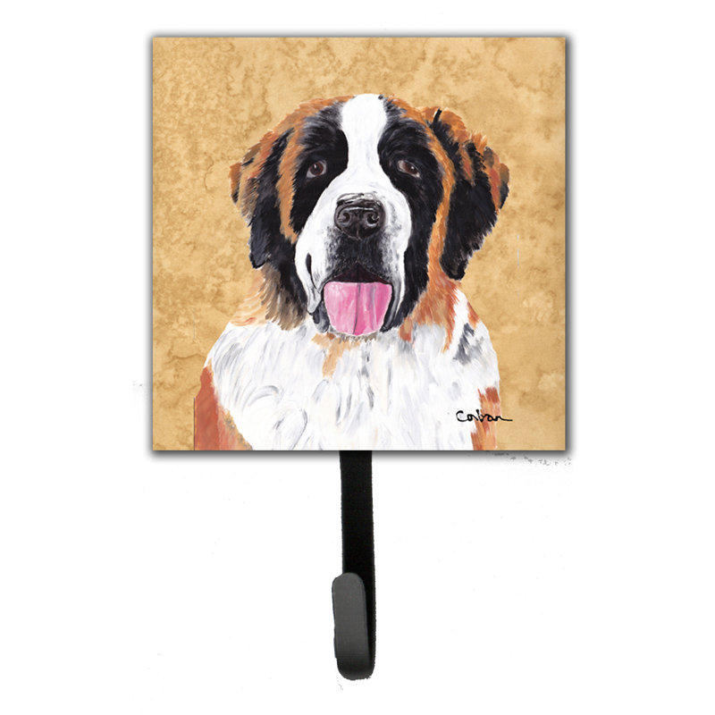 Porte-laisse et crochet mural saint bernard