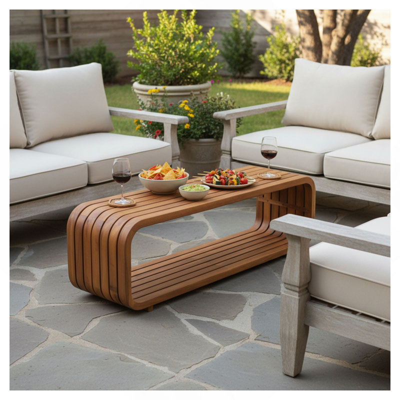 Table basse en bois d'acacia