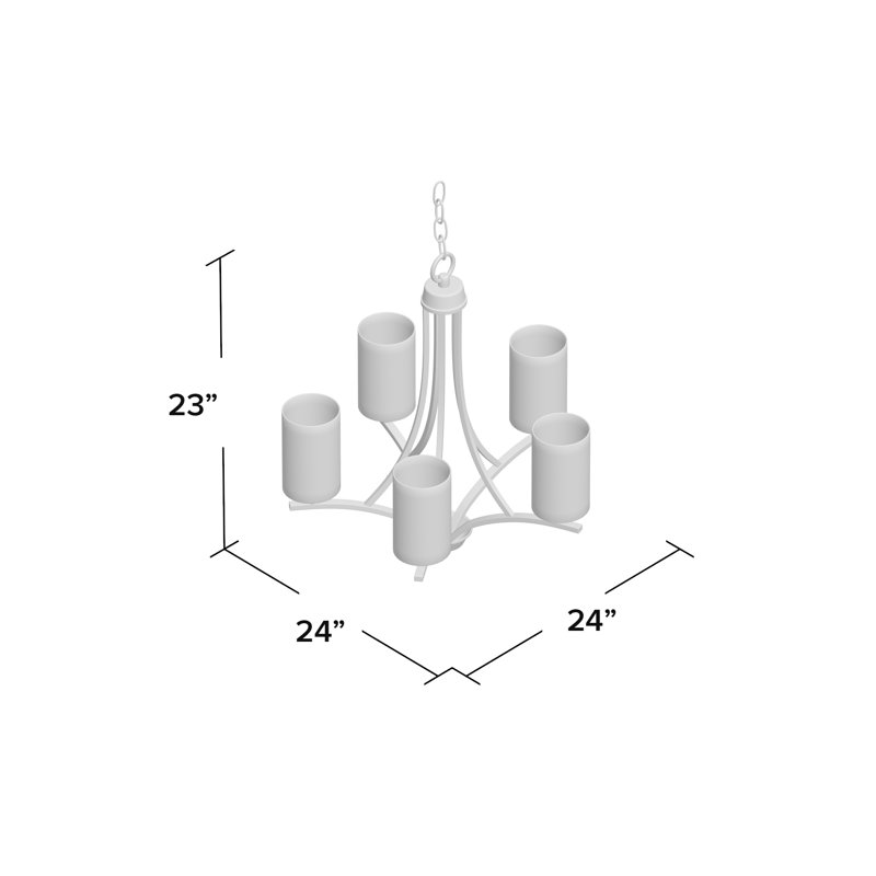 Fehr 5 - Light Dimmable Empire Chandelier, Satin Nickel