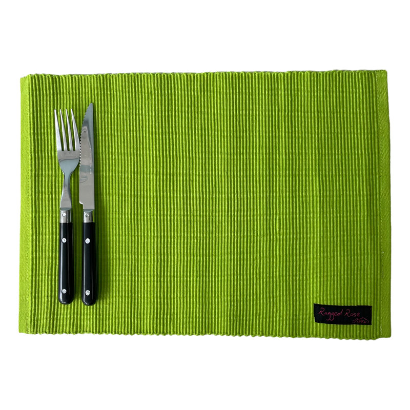 Ribby Cotton Placemat, Green