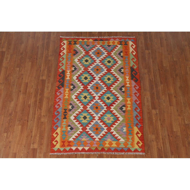 Reversible Wool Kilim Oriental Rug 4x6