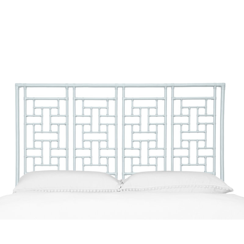 Ohana Rattan Open-Frame Headboard, King, Light Blue