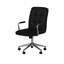 Fauteuil de bureau pivotant Sela, assise et dossier capitonnés noirs, base chromée