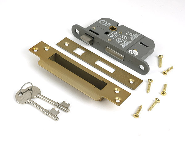 Lever BS Sash Lock, Satin Brass