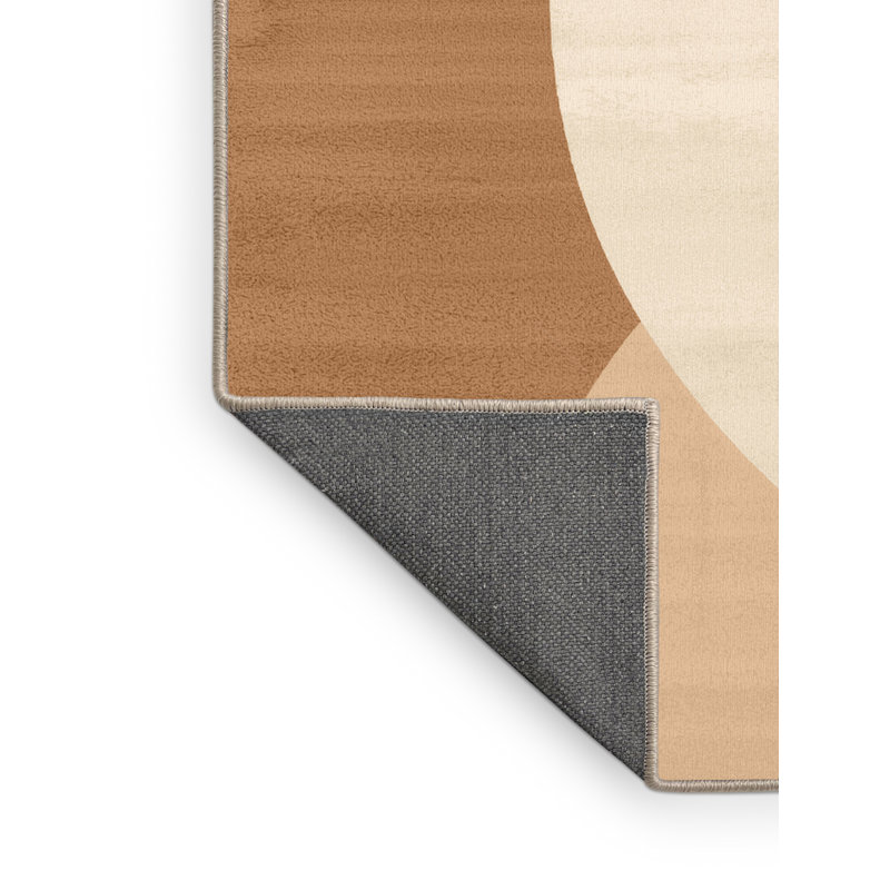 Soft Plush Eakes Minimalist Area Rug in Beige – Beige Binding, 5 x 8