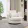 Dahlonega Slipcovered Swivel Barrel Chair