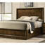 Grand cadre de lit en bois d'hévéa massif, lit à panneau en noyer de 1 pièce avec tête de lit haute et placage, élément de décoration de style chambre à coucher transitionnelle-1603701880