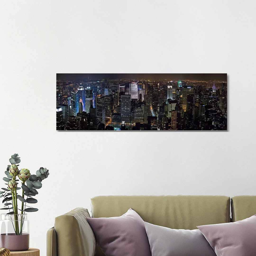 New York Skyline Cityscape - Wrapped Canvas Panoramic Print