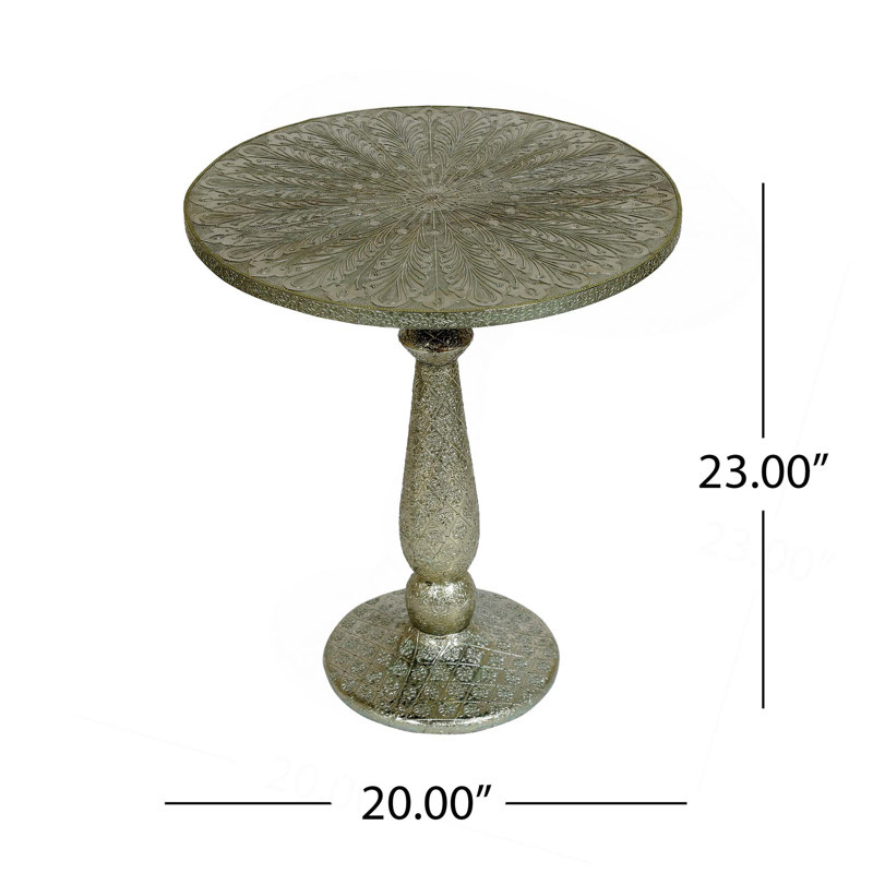 Table ajustée en bois et métal blanc