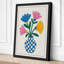 Checkered Vase with Blooms Botanical - Wrapped Canvas-2037173857-2037173880