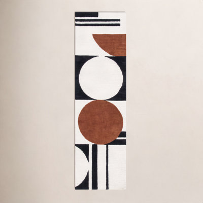Antoni Handmade Wool Ivory/Black/Brown Rug