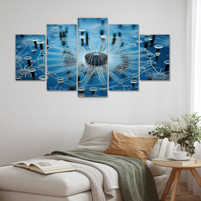 Macro Cel Life Blue - ensemble d'art mural abstrait 5 pièces