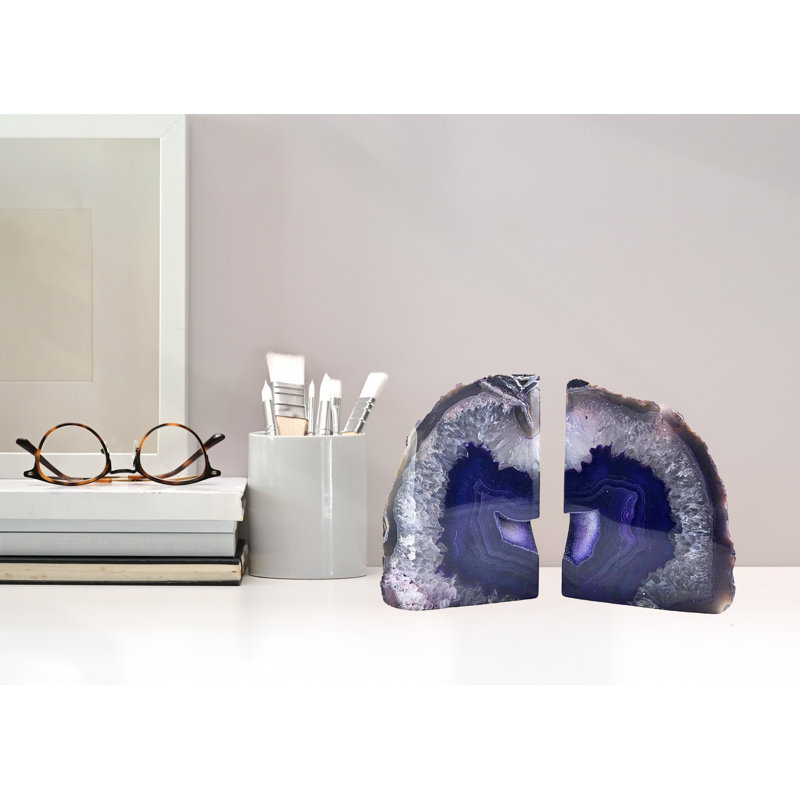 Serre-livres Eternity Agate |  Mauve, H 7,5 po x l 5 po x P 8,5 po