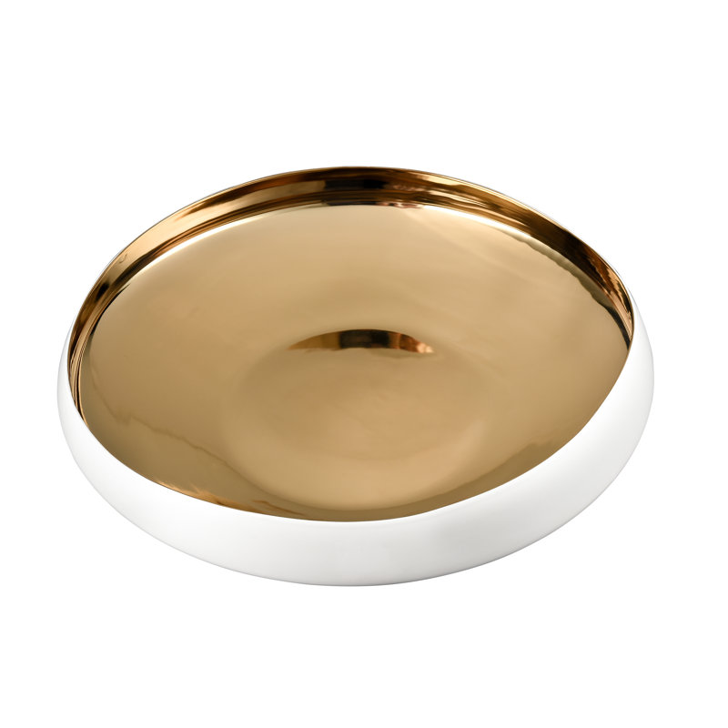 Bol Greer - blanc et or verni, Blanc mat / or