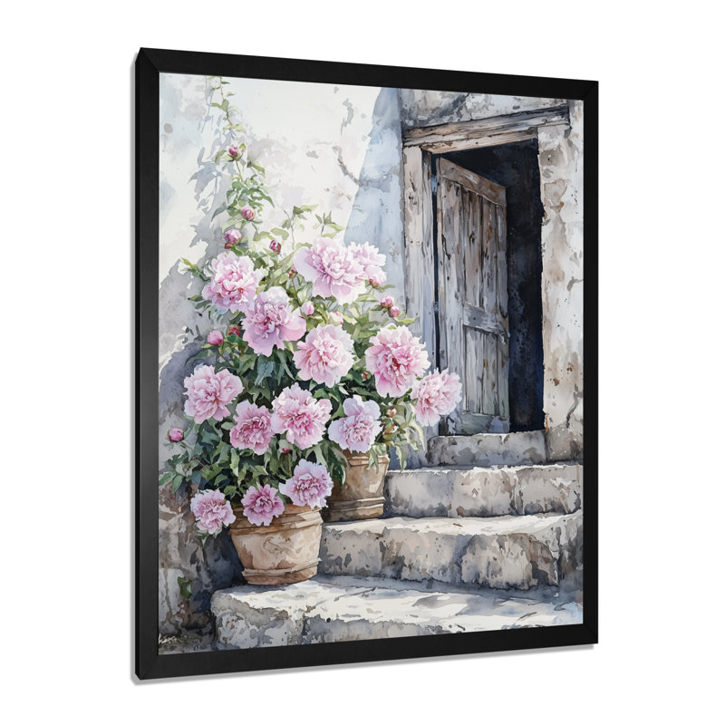 Boarstall - Décoration murale florale, Noir, noir, noir, noir, H 20 po x l 12 po, Reproduction encadrée d'une seule photo