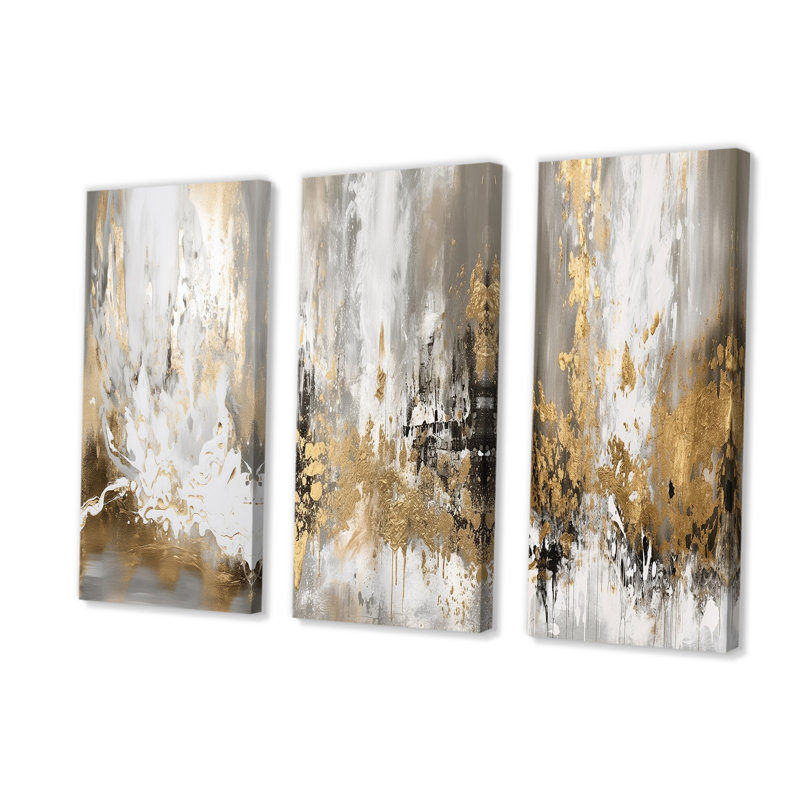 Pursuit of Happiness III - ensemble de 3 reproductions sur toiles tendues, H 32 po x l 48 po x P 1 po