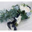 Bouquet de mariage en cascade bleu poussiéreux, bouquet de mariée cascade en soie avec fleurs d'orchidées-121643559