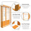 Keir 73.5" W x 83" H  Solid Wood Bamboo Tree Shoji Sliding Double Door Set-40792759