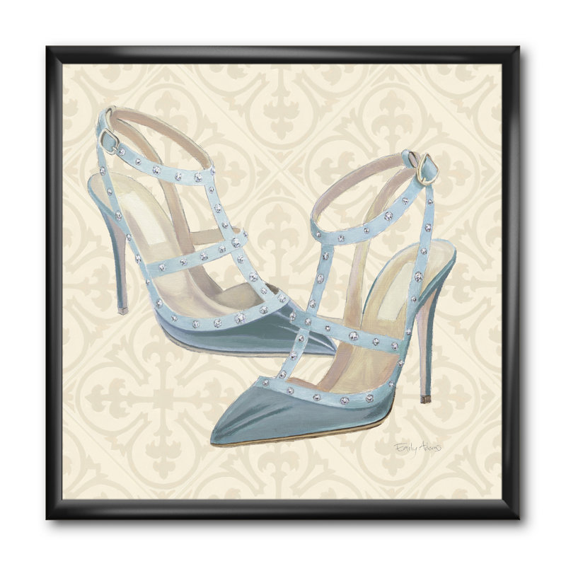 Chaussures glamour bleues, reproduction de cadre photo sur toile, H 30 po x l 30 po x P 1 po, Cadre noir