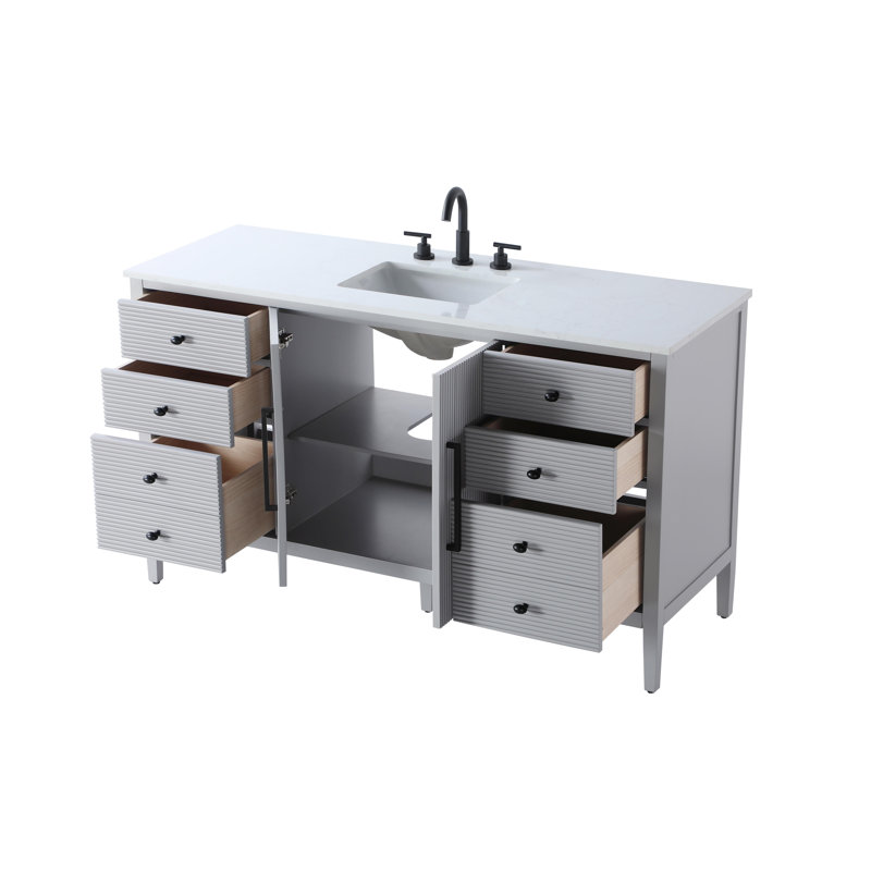 Meuble-lavabo simple 60 po, Gris