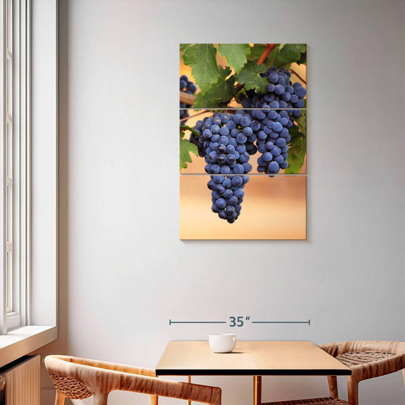 Raisins sur la vigne, H 32 po x l 20 po