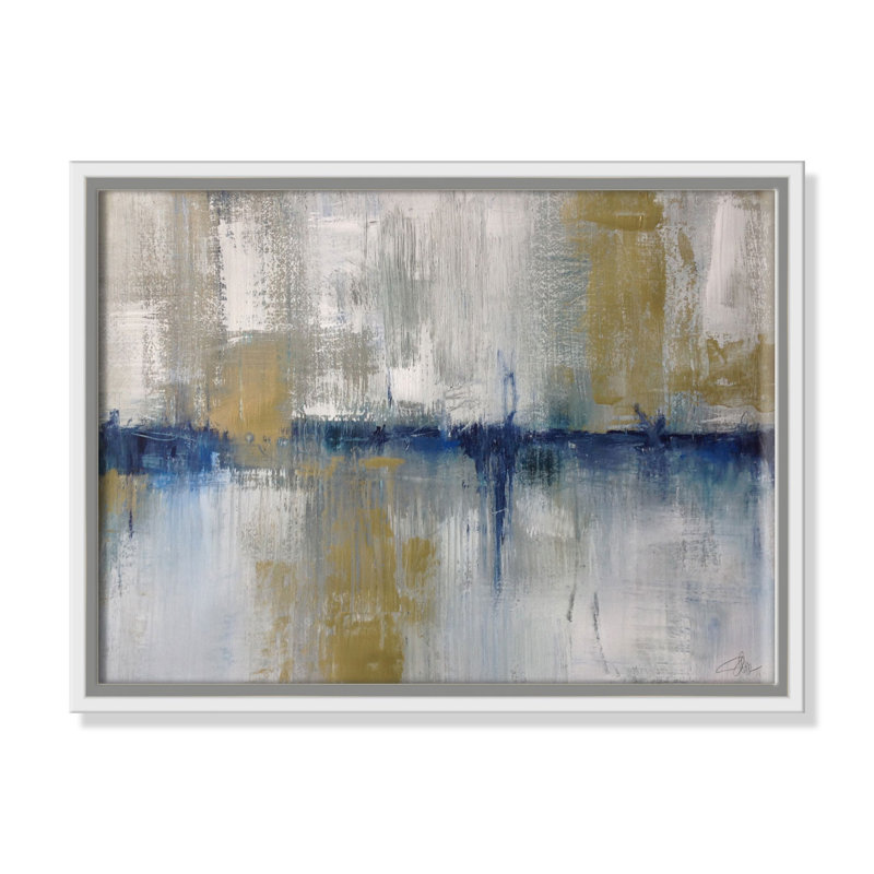 Horizon dans la brume - reproduction d'art sur toile, H 12 po x l 16 po x P 2 po, Blanc