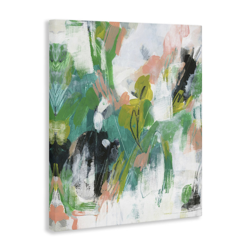 «Chaotic Green & Pink Abstract Floater Canvas» par June Erica Vess, H 20 po x l 16 po