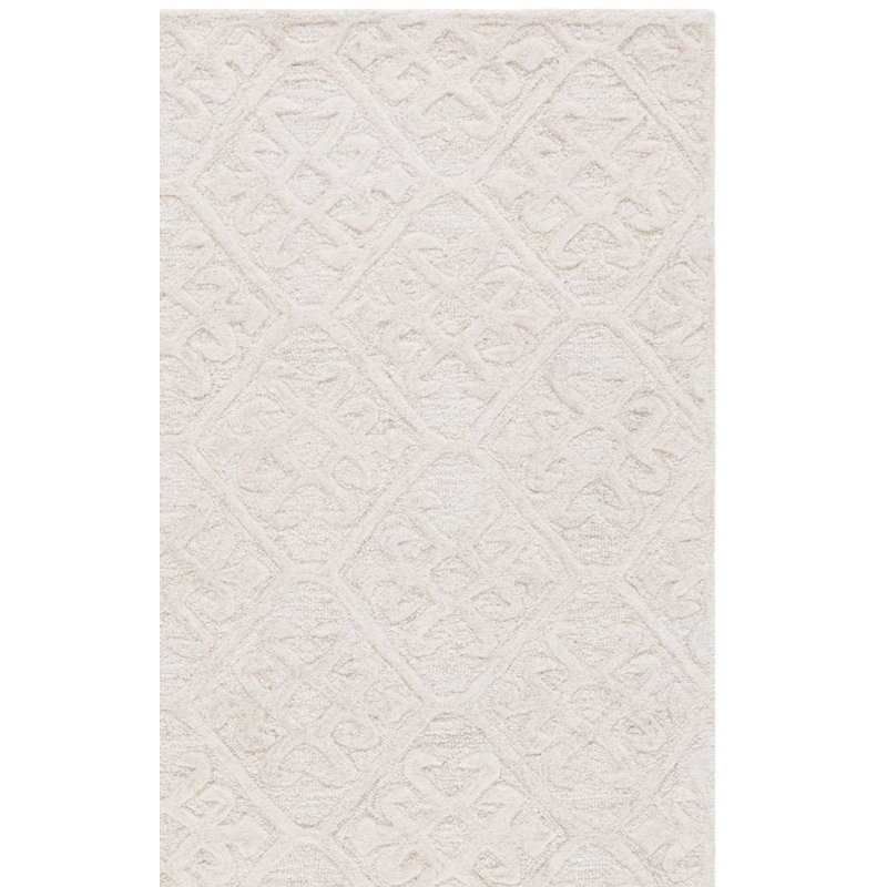 Tapis géométrique en laine tissé à la main Harvest 117, Rectangle 6 pi x 9 pi