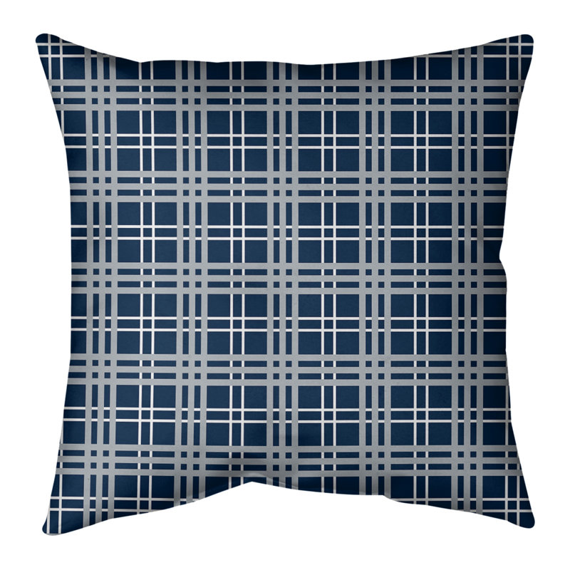 Coussin Los Angeles, 14 po x 14 po, Bleu / gris Nouvelle-Angleterre, Polyester/ Bourre en polyester