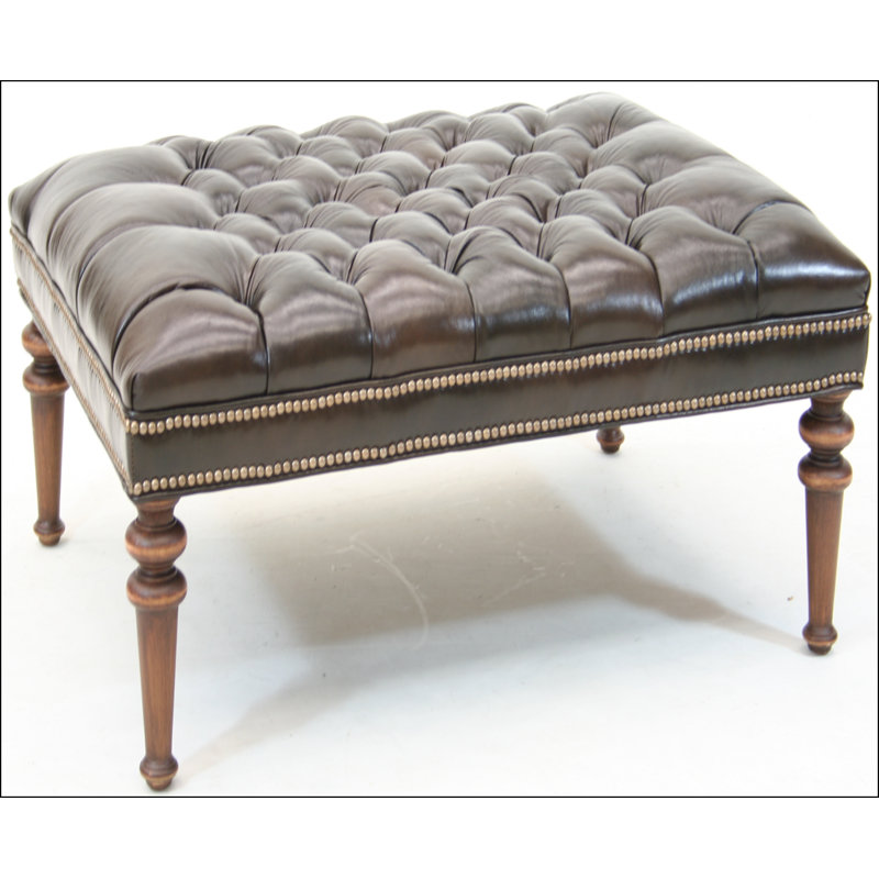 Upholstered Bench, Bella Bone Performance Velvet, French Dark Chocolate, Old Gold E