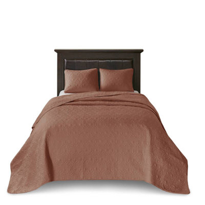 Reversible 3-piece Bedding Set, King/cal King, Comfortable Summer Quilt In Clay Red