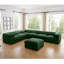 Grand canapé modulaire modulaire avec rangement, tissu chenille, dossier cylindrique et accoudoirs, 6 sièges pour le salon